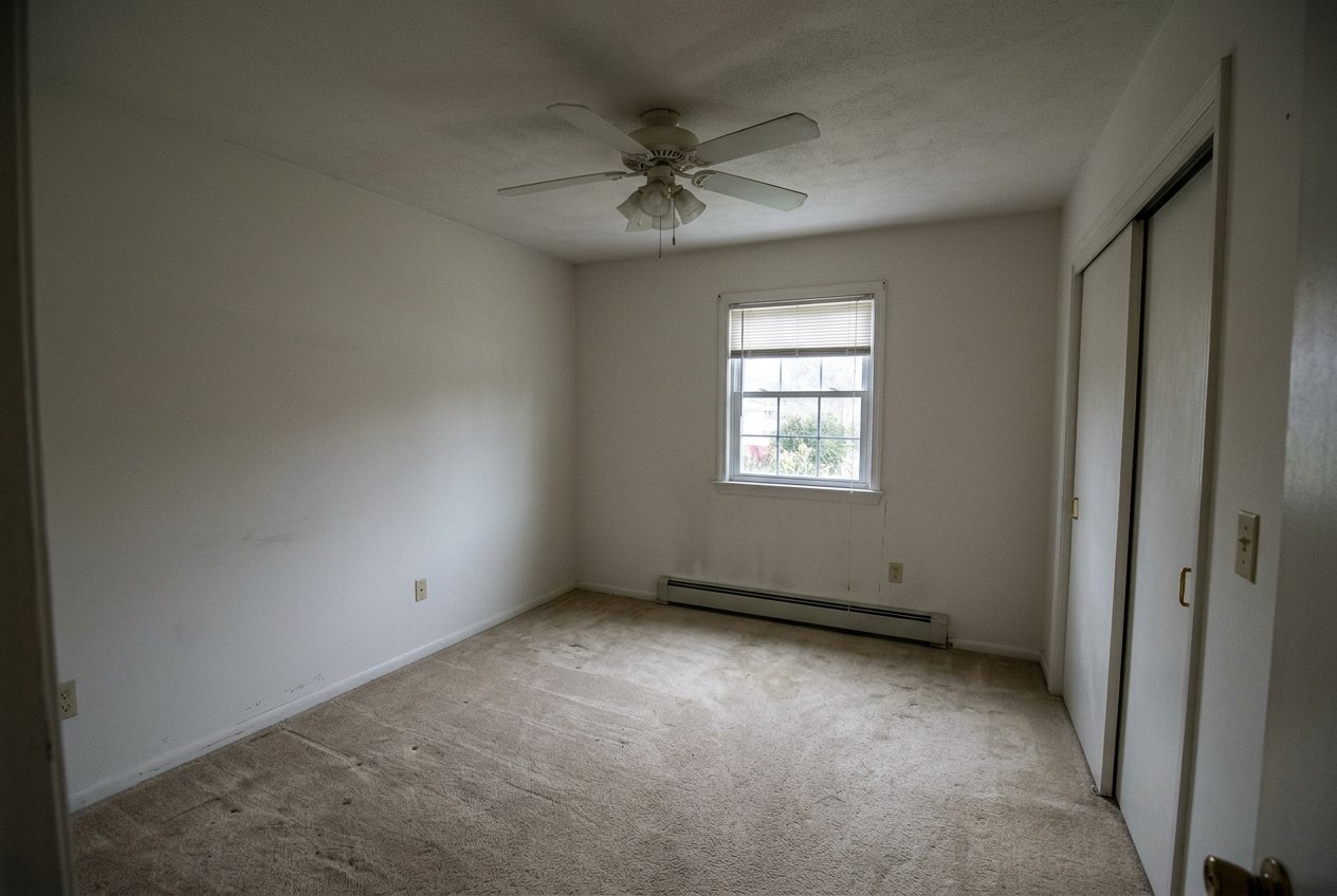 Empty bedroom, original photo